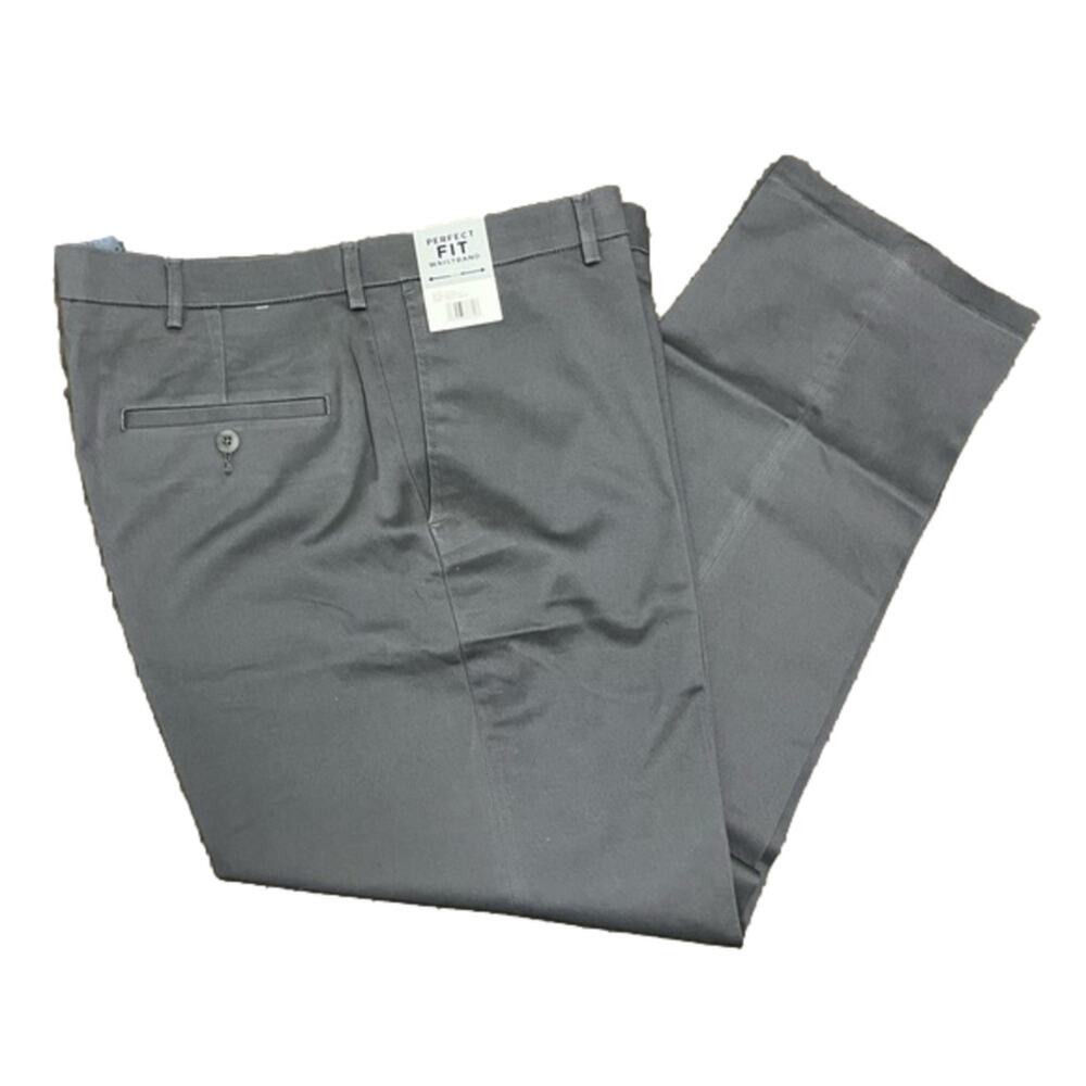 Haggar Men’s Premium No Iron Stretch Straight Fit Pants Dark Grey 40 X 30 NWT
